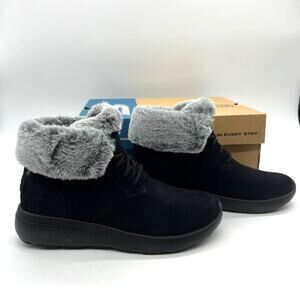 Skechers Black and Gray Ankle Boots